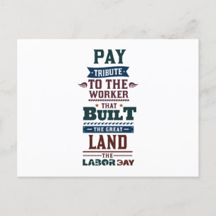 Lob für den Arbeitstag Feiertagspostkarte