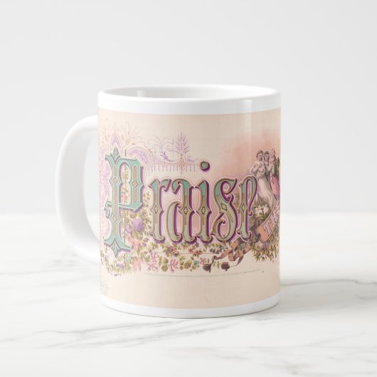 "Lob für den Herrn" Hübsche Pastelle Jumbo-Tasse (Vorderseite Links)