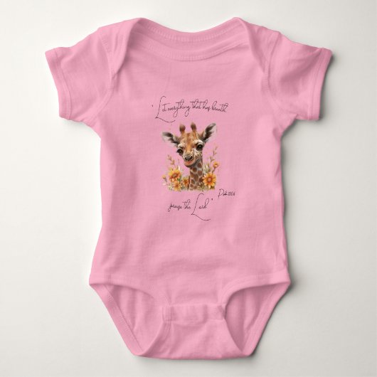 Lob für den Herrn Jesus Giraffe Baby Strampler (Vorderseite)