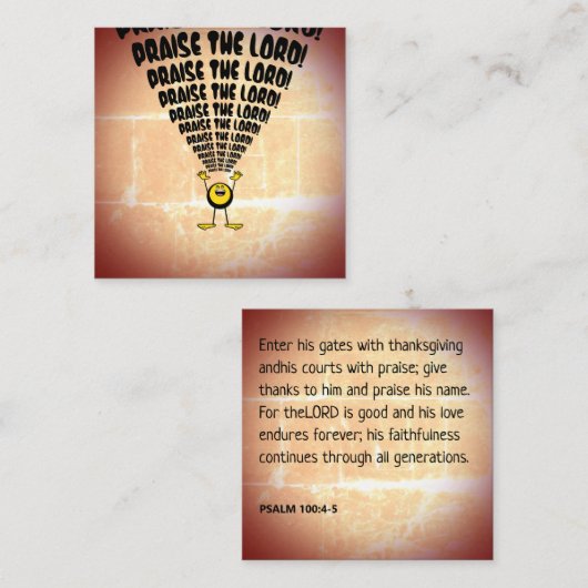 Lob für die Lord Emoji-Schriftzeichen Quadratische Visitenkarte (Vorne/Hinten)