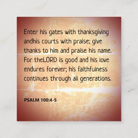 Lob für die Lord Emoji-Schriftzeichen Quadratische Visitenkarte (Rückseite)