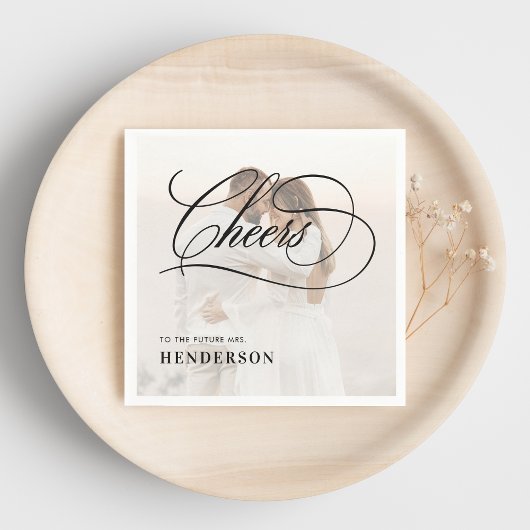 Lob für die Zukunft Frau Foto Brautparty Serviette