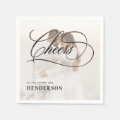 Lob für die Zukunft Frau Foto Brautparty Serviette (Vorderseite)