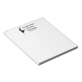 Lob für ihn mit tanzendem Notepad Notizblock (angewinkelt)