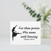 Lob für ihn mit tanzender Postkarte (Stehend Vorderseite)