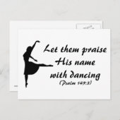 Lob für ihn mit tanzender Postkarte (Vorne/Hinten)