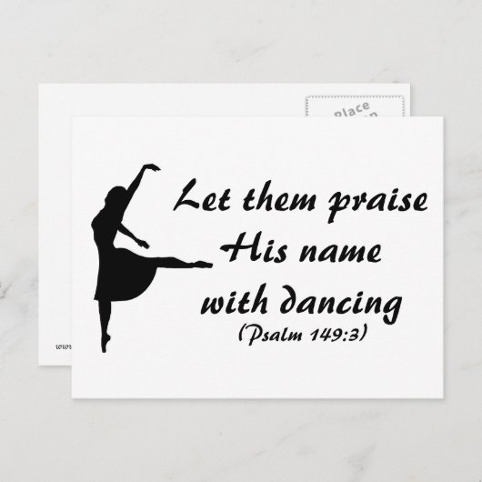 Lob für ihn mit tanzender Postkarte (Vorne/Hinten)