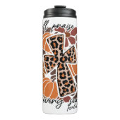 Lob für seinen Fall Leopard Print Cross Thermosbecher (Vorderseite)