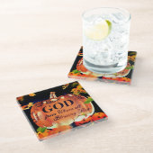 Lob Gott, von dem alle Segen fließen Glasuntersetzer (Schrägansicht)