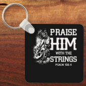 Lob ihm mit den Streichungen Psalm 150 4 Christus  Schlüsselanhänger (Vorderseite)