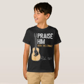 Lob ihm mit Streichern Christliche Gitarre Psalm T-Shirt (Vorne ganz)
