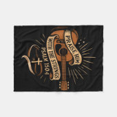 Lob ihn mit den Streichern Jesus akustischer Gitar Fleecedecke (Vorderseite (Horizontal))