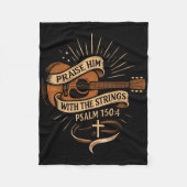 Lob ihn mit den Streichern Jesus akustischer Gitar Fleecedecke (Vorderseite)
