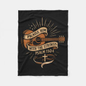 Lob ihn mit den Streichern Jesus akustischer Gitar Fleecedecke (Vorderseite)