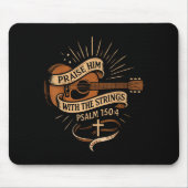 Lob ihn mit den Streichern Jesus akustischer Gitar Mousepad (Vorne)