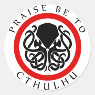 Lob sei Cthulhu Runder Aufkleber