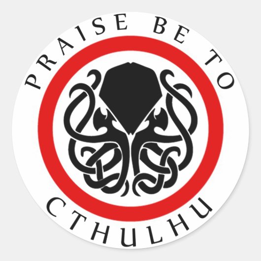 Lob sei Cthulhu Runder Aufkleber (Vorderseite)