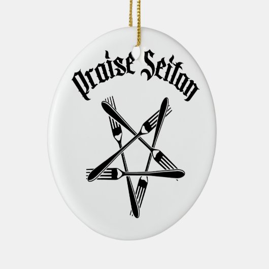 Lob Seitan 1,2 (Schwarzes) Keramik Ornament (Rechts)