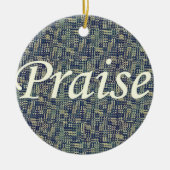 Lob unter den Pfoten Keramik Ornament (Vorne)