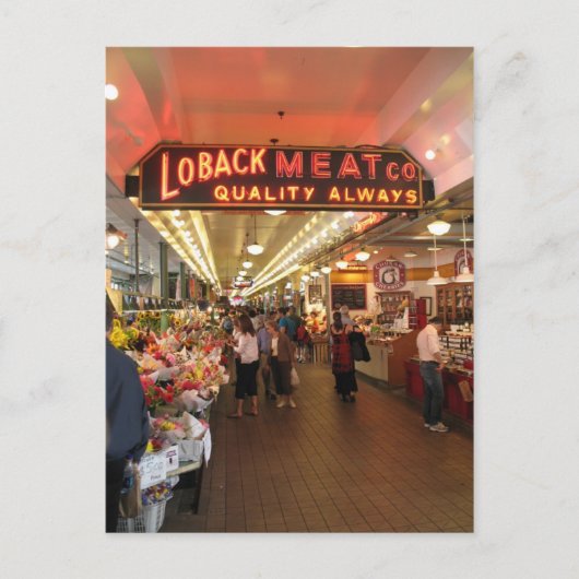 Loback Meat Co., Pike's Market, Seattle Postkarte (Vorderseite)