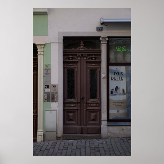 Löbau: Eine klassische Tür in Sachsen Poster (Vorne)
