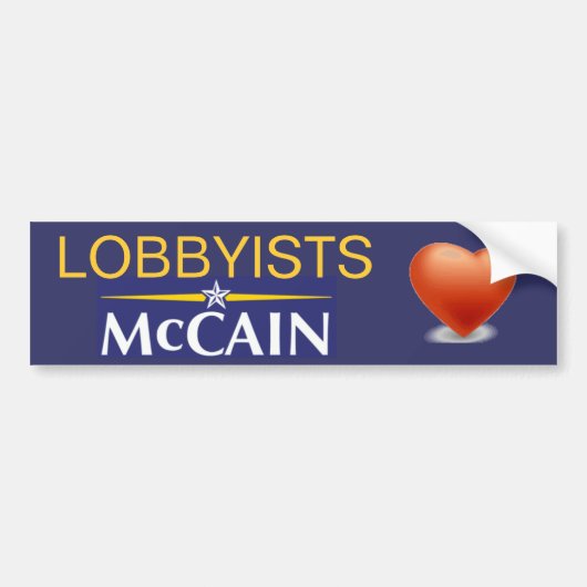 Lobbyist-Herz McCain Autoaufkleber (Vorne)