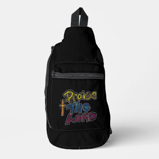Lobe den HERRN schwarz  Crossbody Bag (Vorderseite)