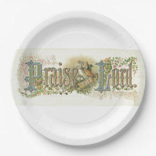 "Lobe Den Herrn" Vintage-Christliche Kunst Pappteller