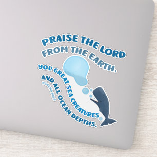 Lobe den Herrn Wal Bibelvers Psalmen christlich Aufkleber