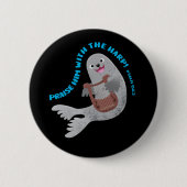Lobe süße Seehund-Schrift Bibelvers Psalm Button (Vorderseite)
