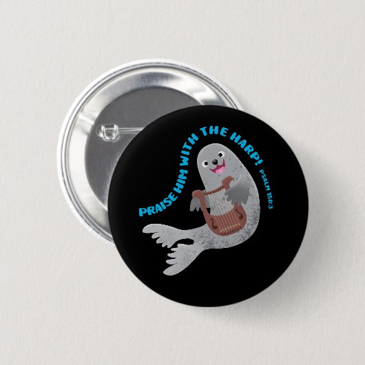 Lobe süße Seehund-Schrift Bibelvers Psalm Button (Vorne & Hinten)