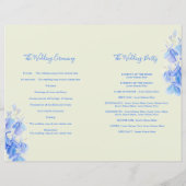 Lobelia Blue White Green Art Wedding Program (Rückseite)