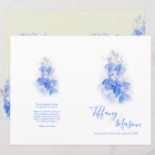 Lobelia Blue White Green Art Wedding Program (Vorne/Hinten)