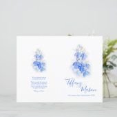 Lobelia Blue White Green Art Wedding Program (Stehend Vorderseite)