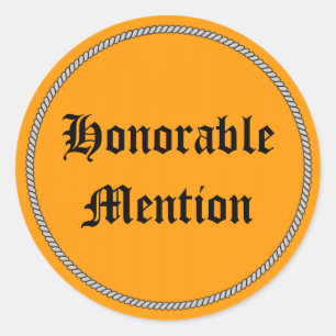 LOBENDE ERWÄHNUNG RUNDER AUFKLEBER