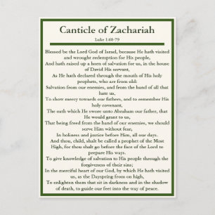 Lobgesang des Zacharias und Magnificat-Gebetskarte Postkarte