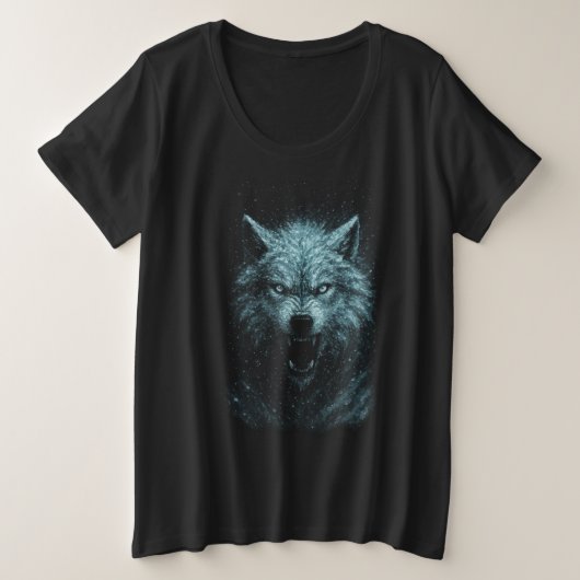 Lobo de nieve große größe T-Shirt (Design vorne)