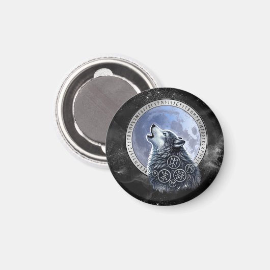 Lobo de Odín Magnet (Vorderseite/Rückseite)