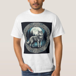 Lobo Místico en Círculo Céltico T-Shirt