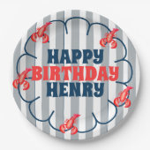 Lobster 1st Birthday Party Pappteller (Vorderseite)