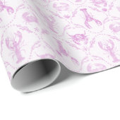 Lobster and Crabs Light Pink Preppy Geschenkpapier (Rolleneckpunkt)