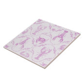 Lobster and Crabs Light Pink Preppy Nursery Fliese (Seite)