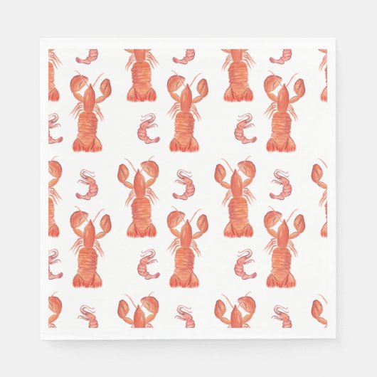 Lobster and Crawfish Pattern Wedding Serviette (Vorderseite)