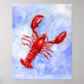 Lobster-Aquarelldruck Poster (Vorne)