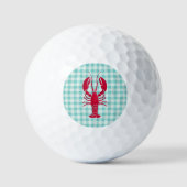 Lobster auf Blue Gingham Golfball (Vorderseite)