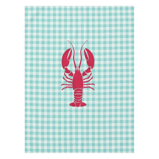 Lobster auf Blue Gingham Tischdecke (Vorderseite)