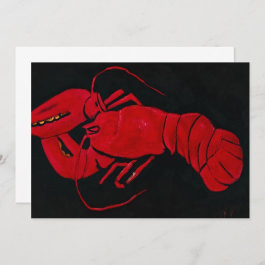 Lobster auf schwarzem Hintergrund von Marsden Hart Dankeskarte (Vorne/Hinten)