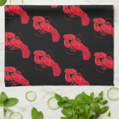 Lobster auf schwarzem Hintergrund von Marsden Hart Geschirrtuch (Gefaltet)