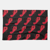 Lobster auf schwarzem Hintergrund von Marsden Hart Geschirrtuch (Horizontal)