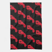 Lobster auf schwarzem Hintergrund von Marsden Hart Geschirrtuch (Vertikal)